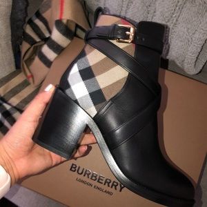 Burberry Women’s House Check Block Heel Booties